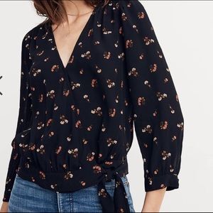 Madewell black wrap top